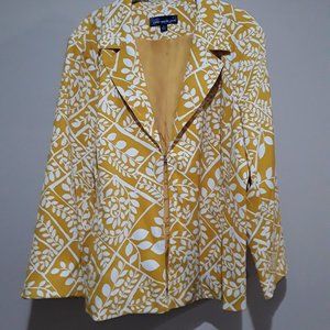 Susan Graver Yellow Print Blazer - Must Have